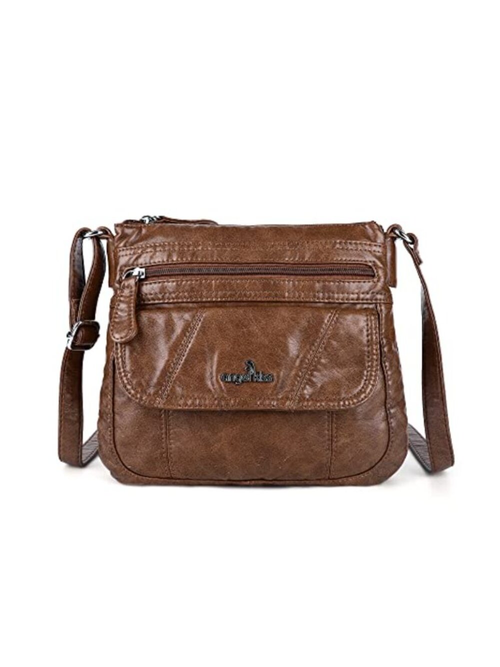 Small Crossbody Bag Washed PU Leather Hobo Shoulder Purse Adjustable Strap